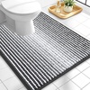 image:imageOLANLY Toilet Rugs UShaped 24x20 Extra Soft Absorbent Chenille Striped Contour Bathroom Rugs for Toilet Dry Quickly Machine Washable NonSlip Bath Mat GreyDark Grey