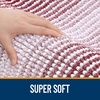 image:imageOLANLY Toilet Rugs UShaped 24x20 Extra Soft Absorbent Chenille Striped Contour Bathroom Rugs for Toilet Dry Quickly Machine Washable NonSlip Bath Mat GreyBurgundy
