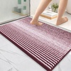 image:imageOLANLY Toilet Rugs UShaped 24x20 Extra Soft Absorbent Chenille Striped Contour Bathroom Rugs for Toilet Dry Quickly Machine Washable NonSlip Bath Mat GreyBurgundy