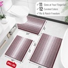image:imageOLANLY Toilet Rugs UShaped 24x20 Extra Soft Absorbent Chenille Striped Contour Bathroom Rugs for Toilet Dry Quickly Machine Washable NonSlip Bath Mat GreyBurgundy