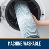 image:imageOLANLY Toilet Rugs UShaped 24x20 Extra Soft Absorbent Chenille Striped Contour Bathroom Rugs for Toilet Dry Quickly Machine Washable NonSlip Bath Mat GreyAiry Blue