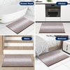 image:imageOLANLY Toilet Rugs UShaped 24x20 Extra Soft Absorbent Chenille Striped Contour Bathroom Rugs for Toilet Dry Quickly Machine Washable NonSlip Bath Mat GreyBrown