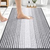 image:imageOLANLY Toilet Rugs UShaped 24x20 Extra Soft Absorbent Chenille Striped Contour Bathroom Rugs for Toilet Dry Quickly Machine Washable NonSlip Bath Mat GreyGrey