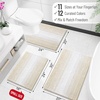 image:imageOLANLY Toilet Rugs UShaped 24x20 Extra Soft Absorbent Chenille Striped Contour Bathroom Rugs for Toilet Dry Quickly Machine Washable NonSlip Bath Mat GreyBeige