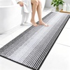 image:imageOLANLY Toilet Rugs UShaped 24x20 Extra Soft Absorbent Chenille Striped Contour Bathroom Rugs for Toilet Dry Quickly Machine Washable NonSlip Bath Mat GreyDark Grey