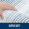 image:imageOLANLY Toilet Rugs UShaped 24x20 Extra Soft Absorbent Chenille Striped Contour Bathroom Rugs for Toilet Dry Quickly Machine Washable NonSlip Bath Mat GreyAiry Blue