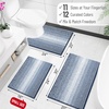 image:imageOLANLY Toilet Rugs UShaped 24x20 Extra Soft Absorbent Chenille Striped Contour Bathroom Rugs for Toilet Dry Quickly Machine Washable NonSlip Bath Mat GreyNavy