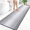 image:imageOLANLY Toilet Rugs UShaped 24x20 Extra Soft Absorbent Chenille Striped Contour Bathroom Rugs for Toilet Dry Quickly Machine Washable NonSlip Bath Mat GreyGrey