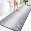 image:imageOLANLY Toilet Rugs UShaped 24x20 Extra Soft Absorbent Chenille Striped Contour Bathroom Rugs for Toilet Dry Quickly Machine Washable NonSlip Bath Mat GreyGrey