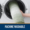 image:imageOLANLY Toilet Rugs UShaped 24x20 Extra Soft Absorbent Chenille Striped Contour Bathroom Rugs for Toilet Dry Quickly Machine Washable NonSlip Bath Mat GreySage Green