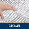 image:imageOLANLY Toilet Rugs UShaped 24x20 Extra Soft Absorbent Chenille Striped Contour Bathroom Rugs for Toilet Dry Quickly Machine Washable NonSlip Bath Mat GreyLight Grey