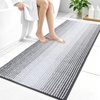 image:imageOLANLY Toilet Rugs UShaped 24x20 Extra Soft Absorbent Chenille Striped Contour Bathroom Rugs for Toilet Dry Quickly Machine Washable NonSlip Bath Mat GreyGrey