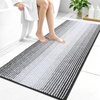 image:imageOLANLY Toilet Rugs UShaped 24x20 Extra Soft Absorbent Chenille Striped Contour Bathroom Rugs for Toilet Dry Quickly Machine Washable NonSlip Bath Mat GreyDark Grey