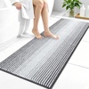 image:imageOLANLY Toilet Rugs UShaped 24x20 Extra Soft Absorbent Chenille Striped Contour Bathroom Rugs for Toilet Dry Quickly Machine Washable NonSlip Bath Mat GreyGrey