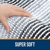 image:imageOLANLY Toilet Rugs UShaped 24x20 Extra Soft Absorbent Chenille Striped Contour Bathroom Rugs for Toilet Dry Quickly Machine Washable NonSlip Bath Mat GreyBlack