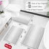 image:imageOLANLY Toilet Rugs UShaped 24x20 Extra Soft Absorbent Chenille Striped Contour Bathroom Rugs for Toilet Dry Quickly Machine Washable NonSlip Bath Mat GreyLight Grey