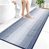 image:imageOLANLY Toilet Rugs UShaped 24x20 Extra Soft Absorbent Chenille Striped Contour Bathroom Rugs for Toilet Dry Quickly Machine Washable NonSlip Bath Mat GreyNavy