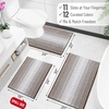 image:imageOLANLY Toilet Rugs UShaped 24x20 Extra Soft Absorbent Chenille Striped Contour Bathroom Rugs for Toilet Dry Quickly Machine Washable NonSlip Bath Mat GreyBrown