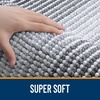 image:imageOLANLY Toilet Rugs UShaped 24x20 Extra Soft Absorbent Chenille Striped Contour Bathroom Rugs for Toilet Dry Quickly Machine Washable NonSlip Bath Mat GreyGrey