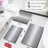 image:imageOLANLY Toilet Rugs UShaped 24x20 Extra Soft Absorbent Chenille Striped Contour Bathroom Rugs for Toilet Dry Quickly Machine Washable NonSlip Bath Mat GreyDark Grey