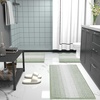 image:imageOLANLY Toilet Rugs UShaped 24x20 Extra Soft Absorbent Chenille Striped Contour Bathroom Rugs for Toilet Dry Quickly Machine Washable NonSlip Bath Mat GreySage Green