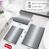image:imageOLANLY Toilet Rugs UShaped 24x20 Extra Soft Absorbent Chenille Striped Contour Bathroom Rugs for Toilet Dry Quickly Machine Washable NonSlip Bath Mat GreyBlack