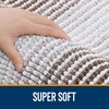 image:imageOLANLY Toilet Rugs UShaped 24x20 Extra Soft Absorbent Chenille Striped Contour Bathroom Rugs for Toilet Dry Quickly Machine Washable NonSlip Bath Mat GreyBrown
