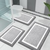 image:imageOLANLY Bathroom Rugs Sets 3 Piece Soft Absorbent Microfiber Bath Mats and UShaped Contour Toilet Rug Home Decor Accessories NonSlip Bath Mat Set for Bathroom 30x2024x1624x20 GreyGrey and White