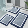 image:imageOLANLY Bathroom Rugs Sets 3 Piece Soft Absorbent Microfiber Bath Mats and UShaped Contour Toilet Rug Home Decor Accessories NonSlip Bath Mat Set for Bathroom 30x2024x1624x20 GreyNavy and White