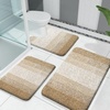 image:imageOLANLY Bathroom Rugs Sets 3 Piece Soft Absorbent Microfiber Bath Mats and UShaped Contour Toilet Rug Machine Wash Dry Plush Shaggy Bath Mat Set for Bathroom 30x2024x1624x20 GreyTan