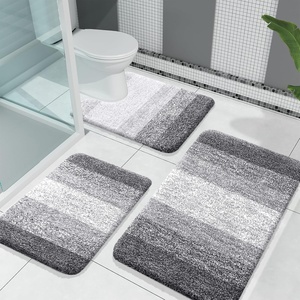 image:imageOLANLY Bathroom Rugs Sets 3 Piece Soft Absorbent Microfiber Bath Mats and UShaped Contour Toilet Rug Machine Wash Dry Plush Shaggy Bath Mat Set for Bathroom 30x2024x1624x20 GreyGrey