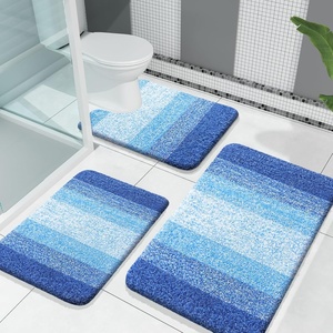 image:imageOLANLY Bathroom Rugs Sets 3 Piece Soft Absorbent Microfiber Bath Mats and UShaped Contour Toilet Rug Machine Wash Dry Plush Shaggy Bath Mat Set for Bathroom 30x2024x1624x20 GreyLight Royal Blue