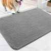 image:imageOLANLY Dog Door Mat for Muddy Paws 32x20 Ultra Absorbent Chenille Mud Doormat NonSlip Washable and Dirt Trapping Indoor Doormat for Entryway QuickDry Front Door Mat for Indoor Dogs BeigeGrey