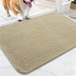 image:imageOLANLY Dog Door Mat for Muddy Paws 32x20 Ultra Absorbent Chenille Mud Doormat NonSlip Washable and Dirt Trapping Indoor Doormat for Entryway QuickDry Front Door Mat for Indoor Dogs BeigeBeige