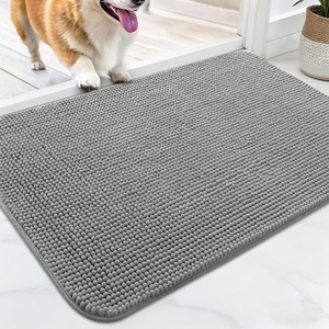 image:imageOLANLY Dog Door Mat for Muddy Paws 32x20 Ultra Absorbent Chenille Mud Doormat NonSlip Washable and Dirt Trapping Indoor Doormat for Entryway QuickDry Front Door Mat for Indoor Dogs BeigeGrey