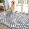 image:imageOLANLY Indoor Door Mat 40x32 Inch Dirt Resistant and Absorbent NonSlip Rubber Backing Floor Mats Easy Clean LowProfile Doormat for Entryway Front Door and Inside Entrance BurgundyLight Grey