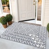 image:imageOLANLY Indoor Door Mat 40x32 Inch Dirt Resistant and Absorbent NonSlip Rubber Backing Floor Mats Easy Clean LowProfile Doormat for Entryway Front Door and Inside Entrance BurgundyLight Grey