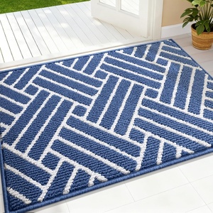 image:imageOLANLY Indoor Door Mat 40x32 Inch Dirt Resistant and Absorbent NonSlip Rubber Backing Floor Mats Easy Clean LowProfile Doormat for Entryway Front Door and Inside Entrance BurgundyNavy