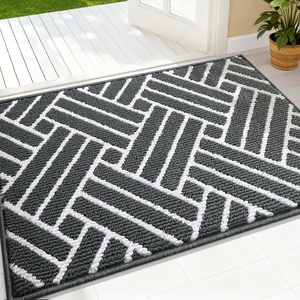 image:imageOLANLY Indoor Door Mat 40x32 Inch Dirt Resistant and Absorbent NonSlip Rubber Backing Floor Mats Easy Clean LowProfile Doormat for Entryway Front Door and Inside Entrance BurgundyCharcoal