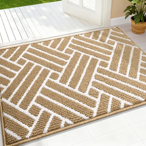image:imageOLANLY Indoor Door Mat 40x32 Inch Dirt Resistant and Absorbent NonSlip Rubber Backing Floor Mats Easy Clean LowProfile Doormat for Entryway Front Door and Inside Entrance BurgundyBeige