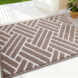 image:imageOLANLY Indoor Door Mat 40x32 Inch Dirt Resistant and Absorbent NonSlip Rubber Backing Floor Mats Easy Clean LowProfile Doormat for Entryway Front Door and Inside Entrance BurgundyBrown