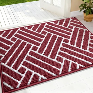 image:imageOLANLY Indoor Door Mat 40x32 Inch Dirt Resistant and Absorbent NonSlip Rubber Backing Floor Mats Easy Clean LowProfile Doormat for Entryway Front Door and Inside Entrance BurgundyBurgundy