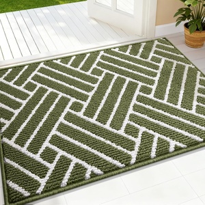 image:imageOLANLY Indoor Door Mat 40x32 Inch Dirt Resistant and Absorbent NonSlip Rubber Backing Floor Mats Easy Clean LowProfile Doormat for Entryway Front Door and Inside Entrance BurgundyGreen