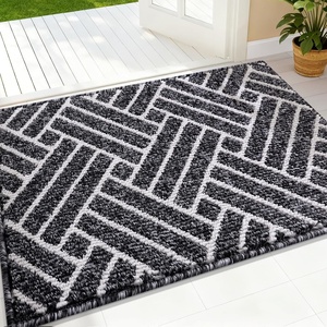 image:imageOLANLY Indoor Door Mat 40x32 Inch Dirt Resistant and Absorbent NonSlip Rubber Backing Floor Mats Easy Clean LowProfile Doormat for Entryway Front Door and Inside Entrance BurgundyBlack