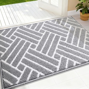image:imageOLANLY Indoor Door Mat 40x32 Inch Dirt Resistant and Absorbent NonSlip Rubber Backing Floor Mats Easy Clean LowProfile Doormat for Entryway Front Door and Inside Entrance BurgundyLight Grey